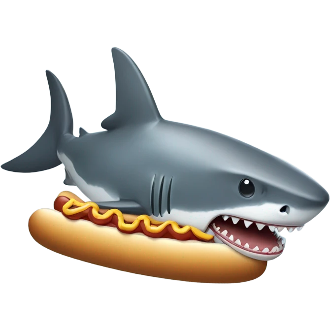 Shark and hot dog emoji