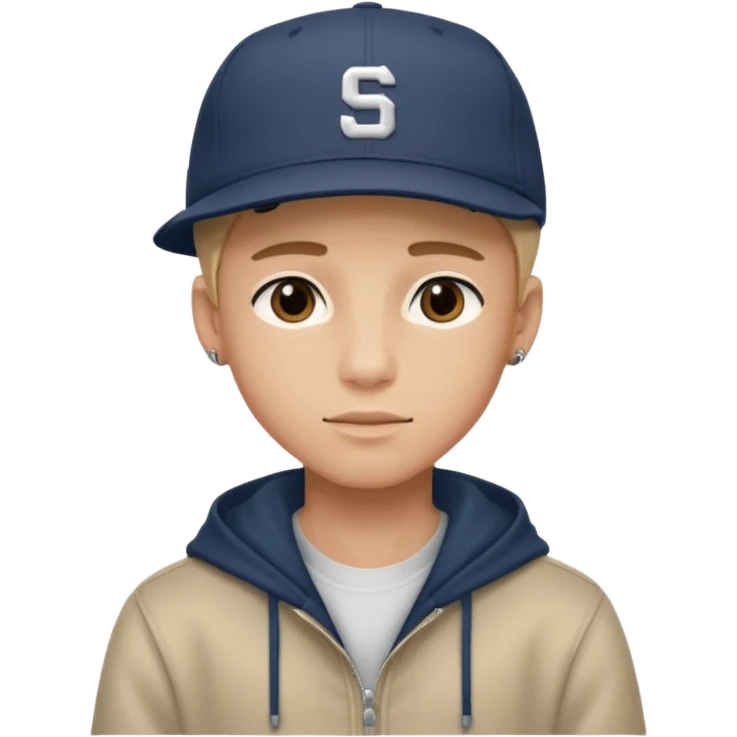 handsome boy with cap hip hop only neck  emoji