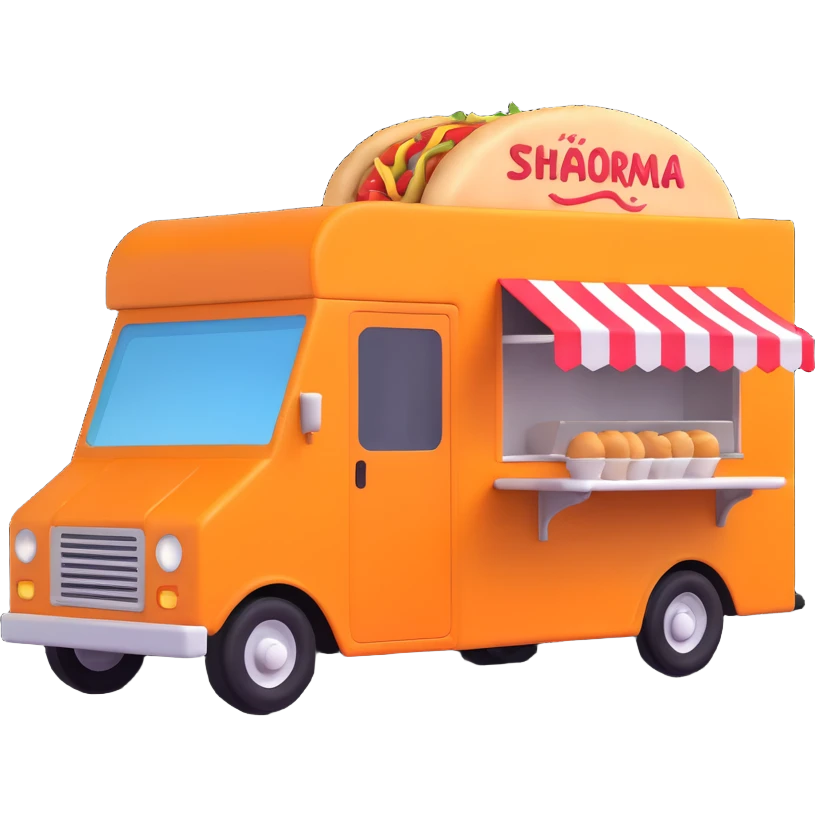 generate me a 3D shaorma food truck emoji