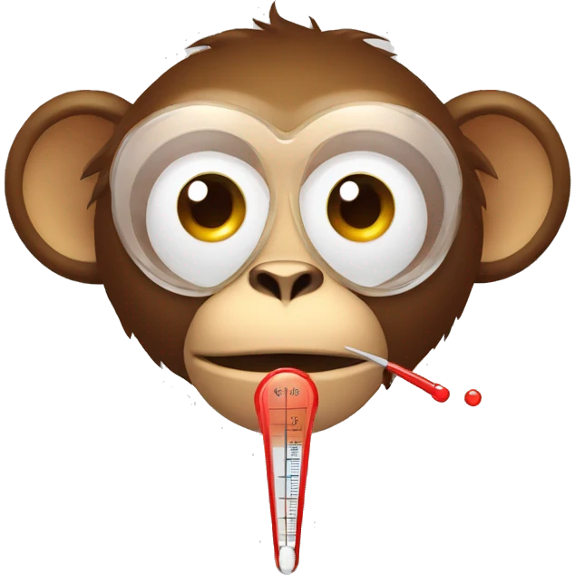 monkey face with thermometer emoji