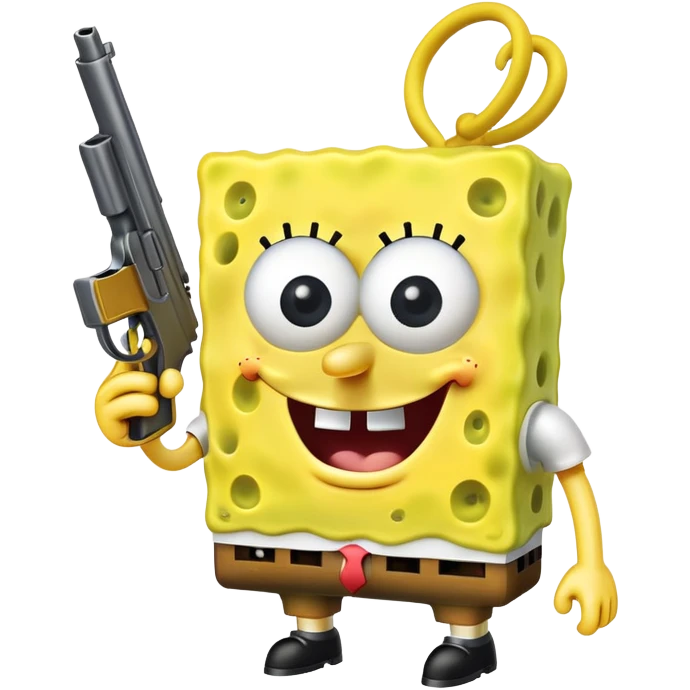 SpongeBob with gun emoji