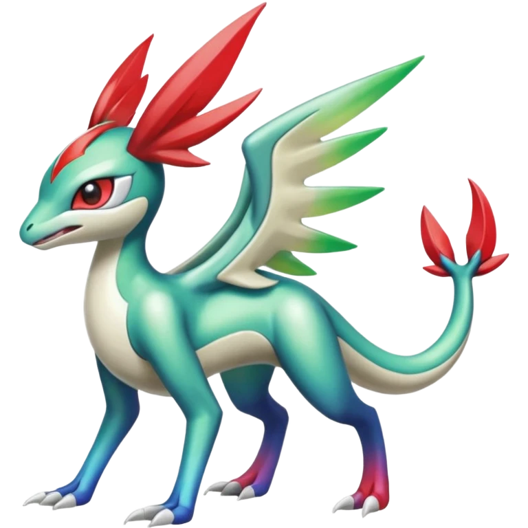 Shiny Colorful Meloetta-Flygon-Latias-Koraidon-Peppercat-Wargreymon-Protogen-Fakémon-fusion-hybrid-creature emoji