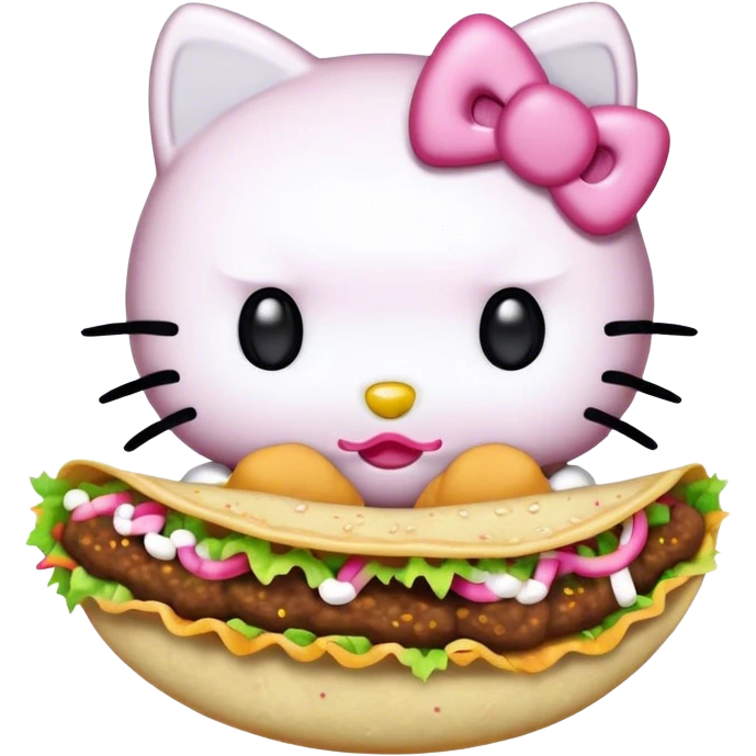 hello kitty eating tacos emoji
