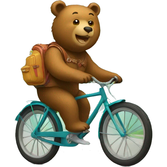 Bear riding a bike  emoji