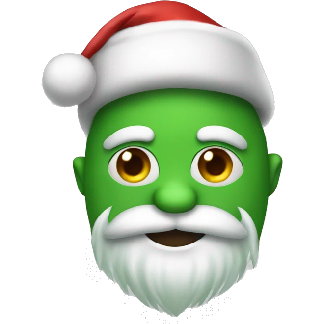 Green fur man with Santa hat emoji