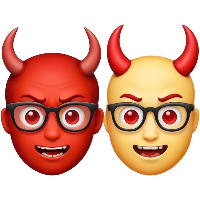 nerd and devil emoji mixed emoji