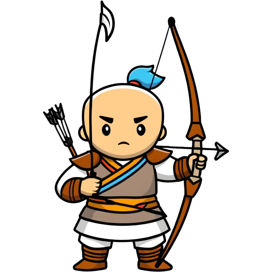 traditional Mongolian warrior bow and arrow emoji