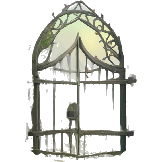 magical medieval gate with plants emoji