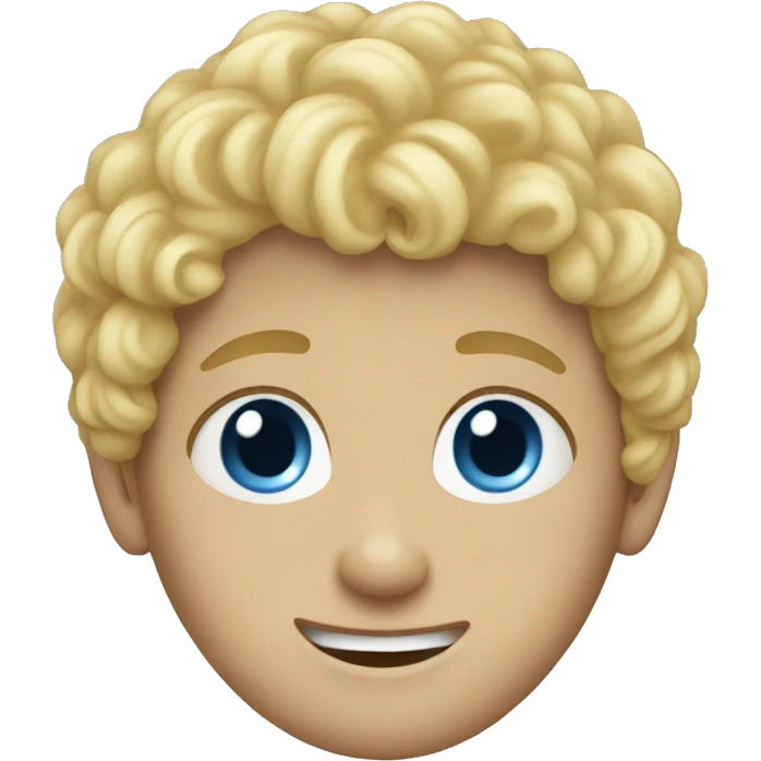 Curly blonde blue eyed boy emoji
