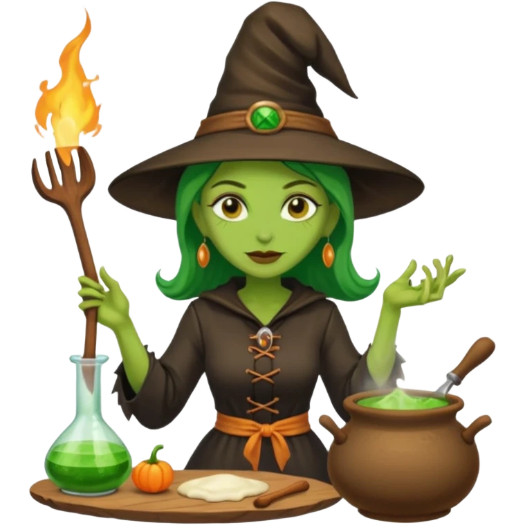 green witch cooking potion emoji