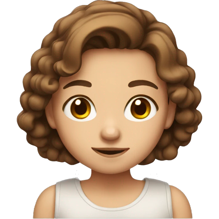 Cute girl with brown hair emoji