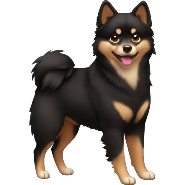 Brown black pomsky emoji