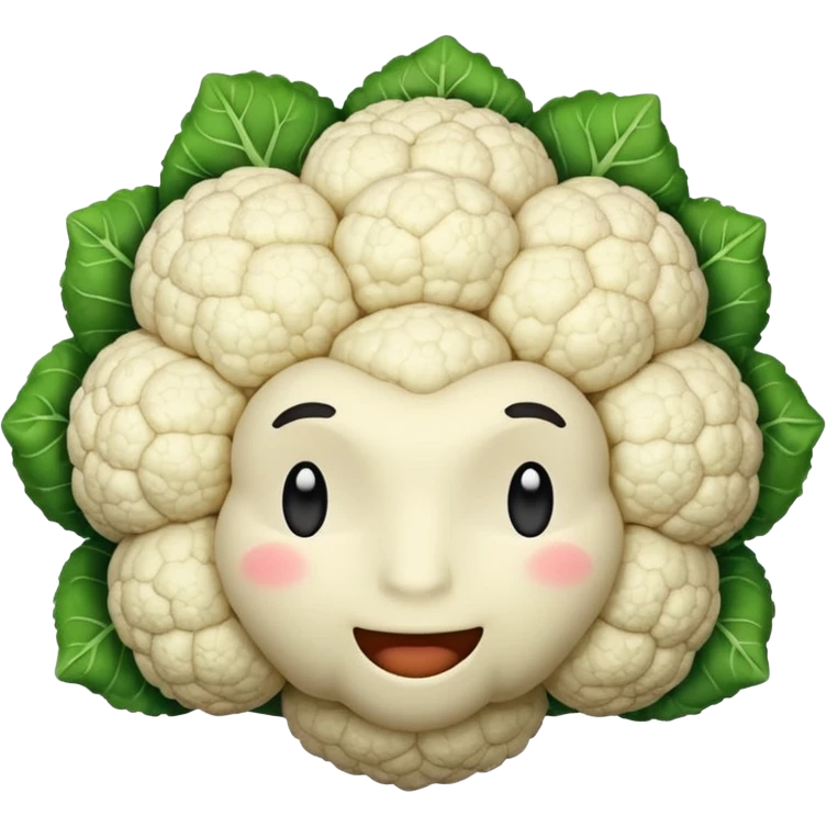 single cauliflower head, simple, emoji style, no text emoji