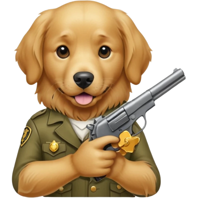 Perro con una pistola emoji