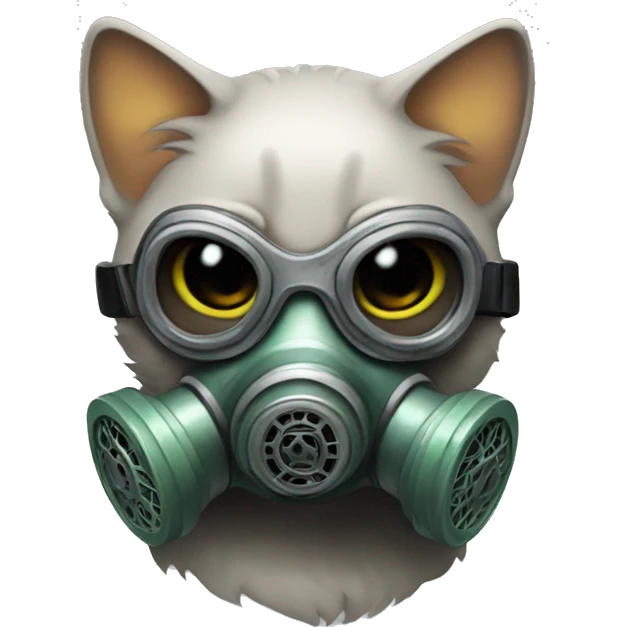 Kitty with Gas Mask emoji