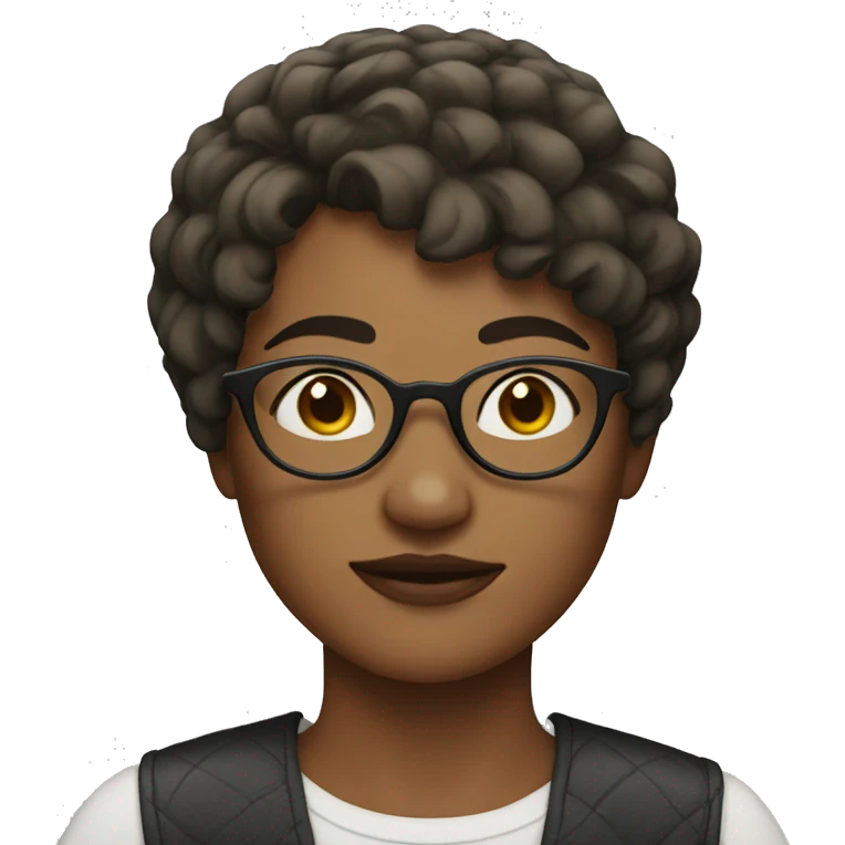 woman with short hair, round glasses and freckles
 emoji