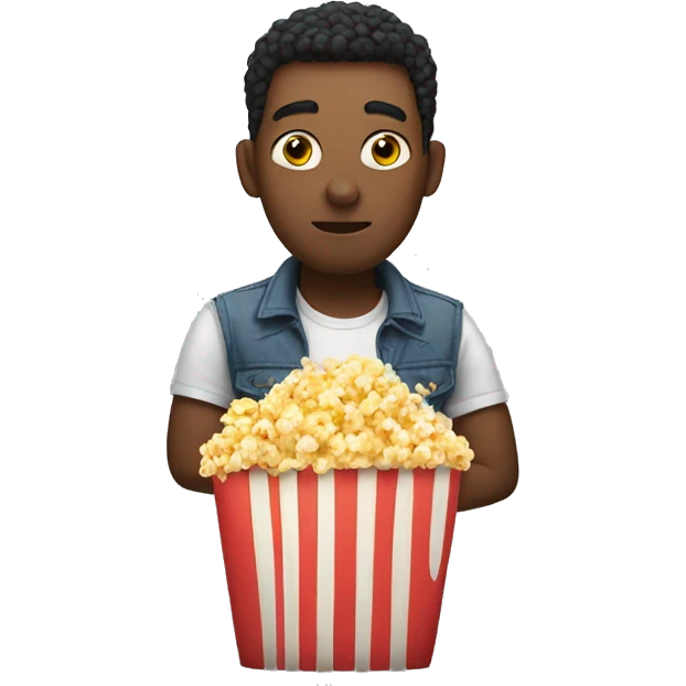 Person side eyeing while eating popcorn  emoji