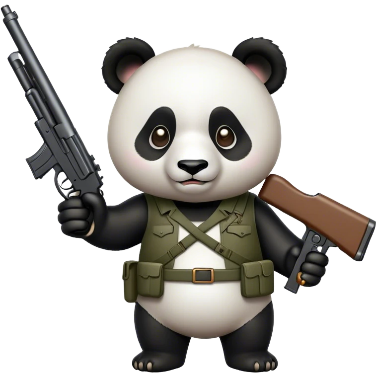 panda with a gun emoji
