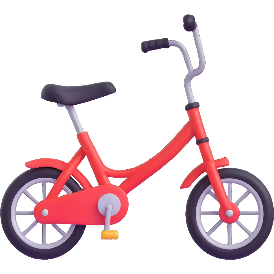 children's bicycle, 2 big wheels and 2 small wheels emoji