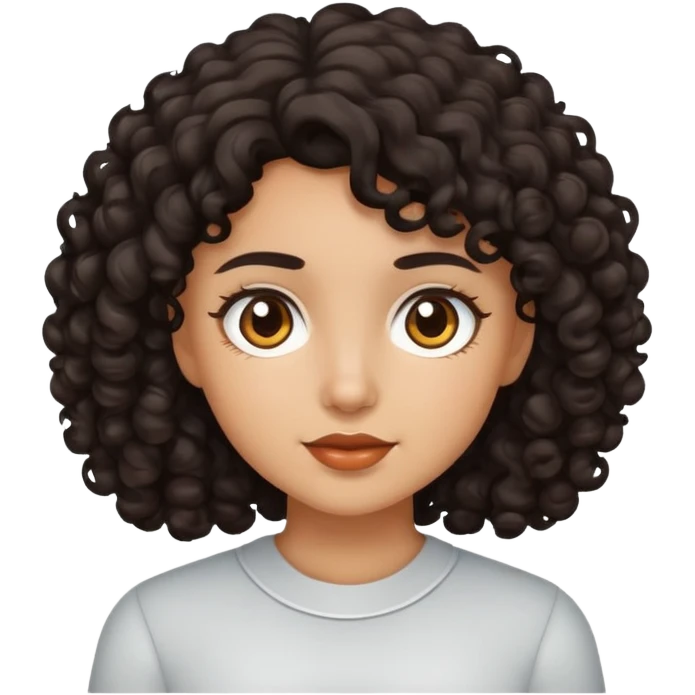 ragazza riccia con capelli scuri e carnagione media emoji