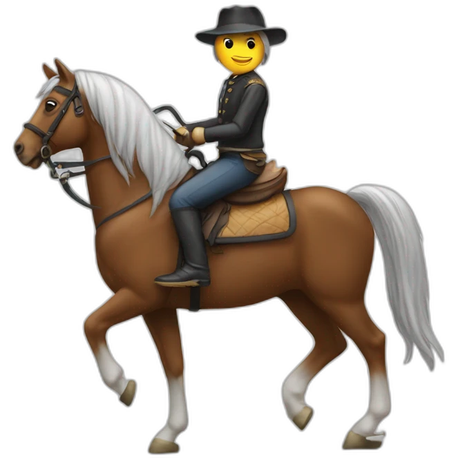 Chat sur un cheval emoji