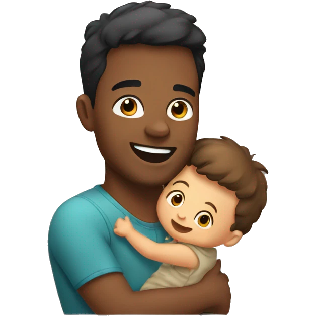 happy young father holding his baby emoji