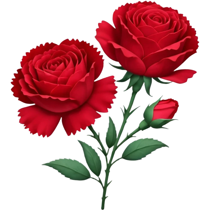 carnation and rose emoji