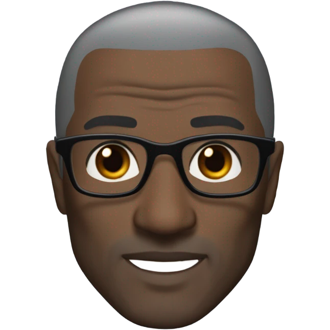 Shannon sharp with round faced suit and glasses and buzz cut and small eyes and over 50 small gray bearded receding hairline and black eyes emoji