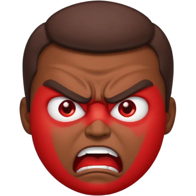emoji representing anger, red face, furrowed eyebrows, furious expression emoji
