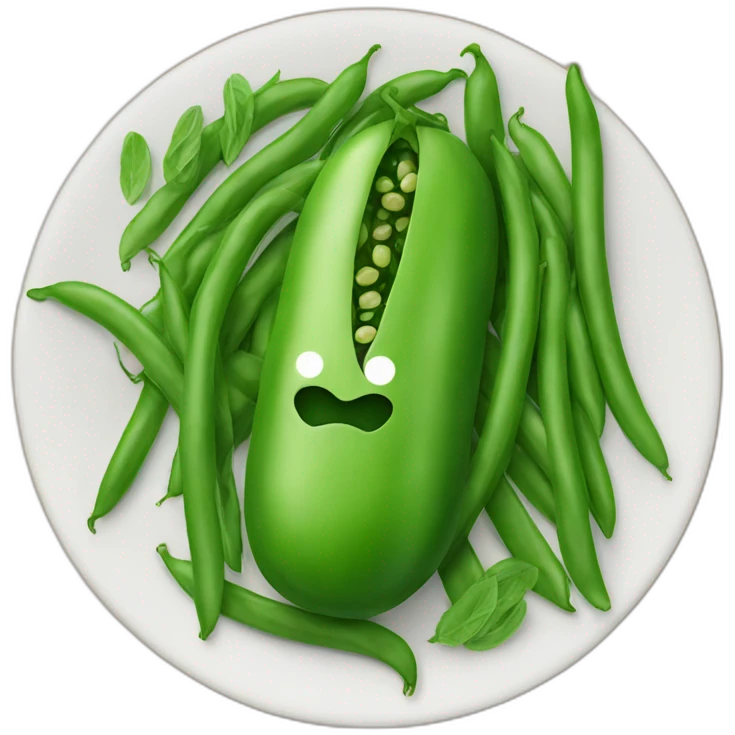 green bean inside a stomach emoji