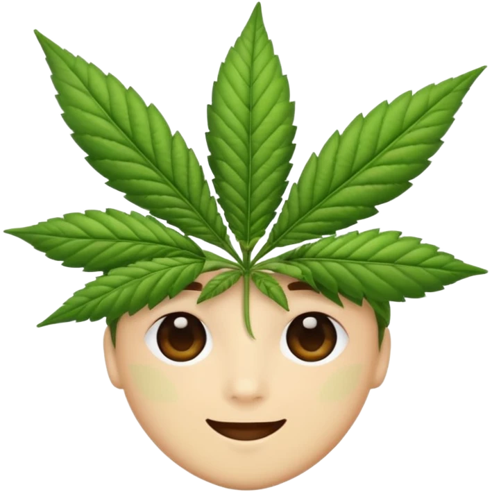 Cute face cannabis leaf galaxy background emoji