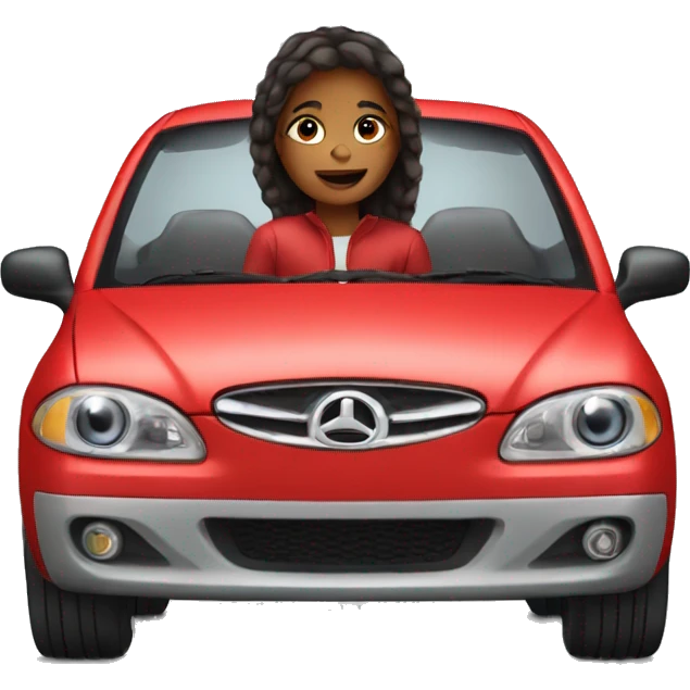 girl in red car emoji
