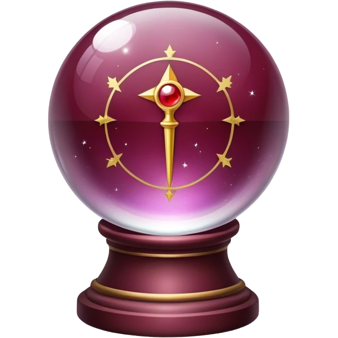 magic glass ball burgundy  tarot emoji