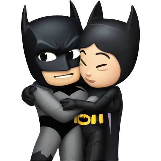 batman and catwoman hugging emoji