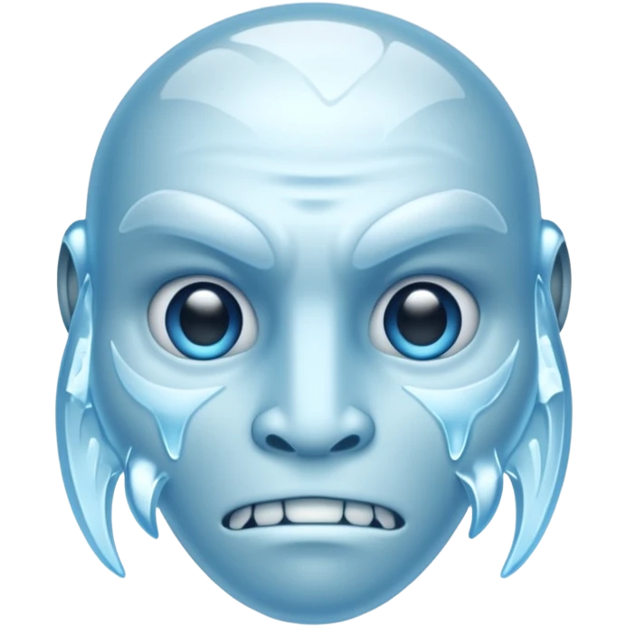 a pale blue cryptid face with ice details emoji