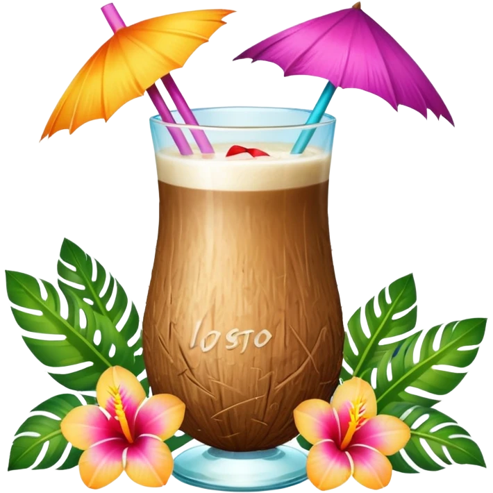 conut drink with flowers emoji