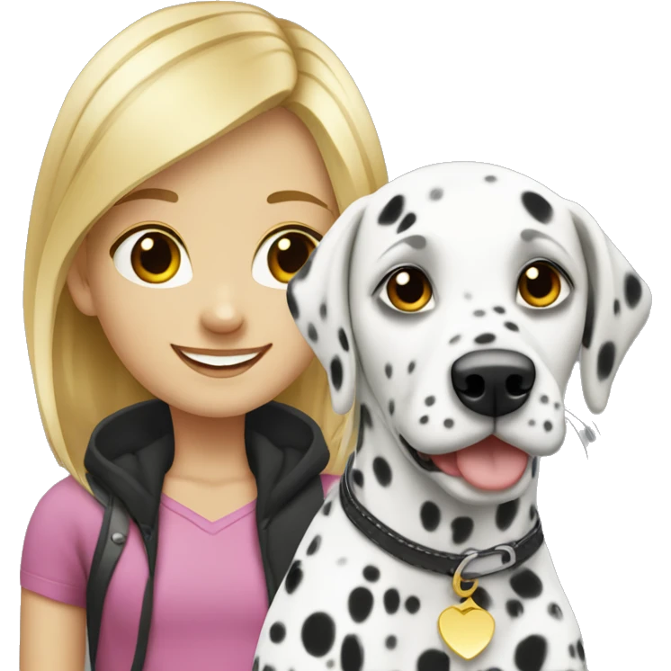 Dalmatian and blond girl  emoji