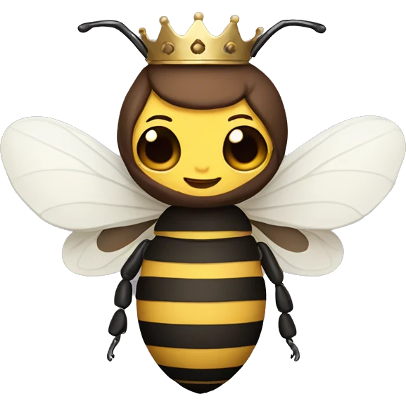 queen bee with white skin and brown hair emoji