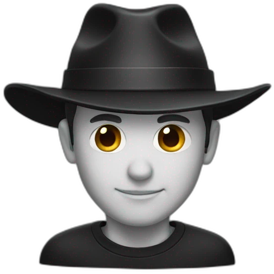 paint man in black hat emoji