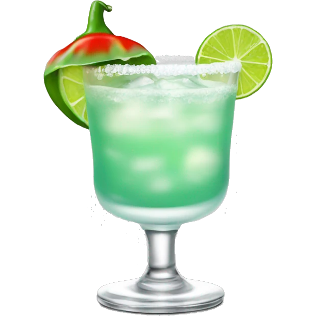 Chilly margarita in a short glass with a chilli  emoji