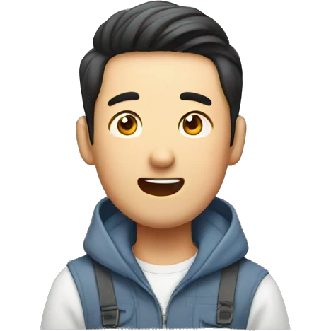 Smiling Korean Man have a surprised  emoji