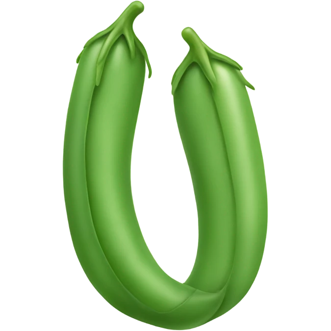Smiling green bean emoji