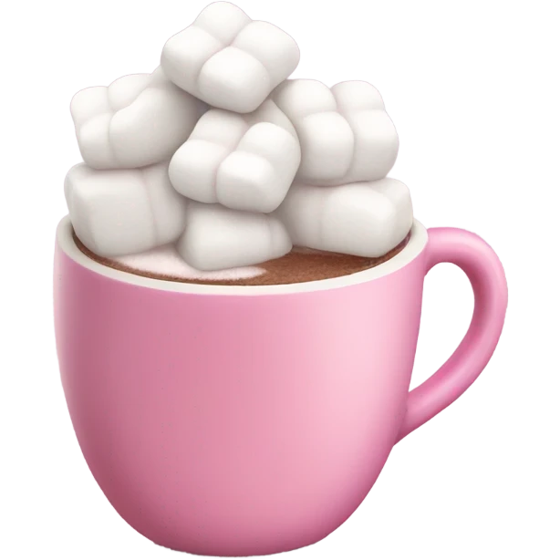 pink hot chocolate with mashmellos emoji