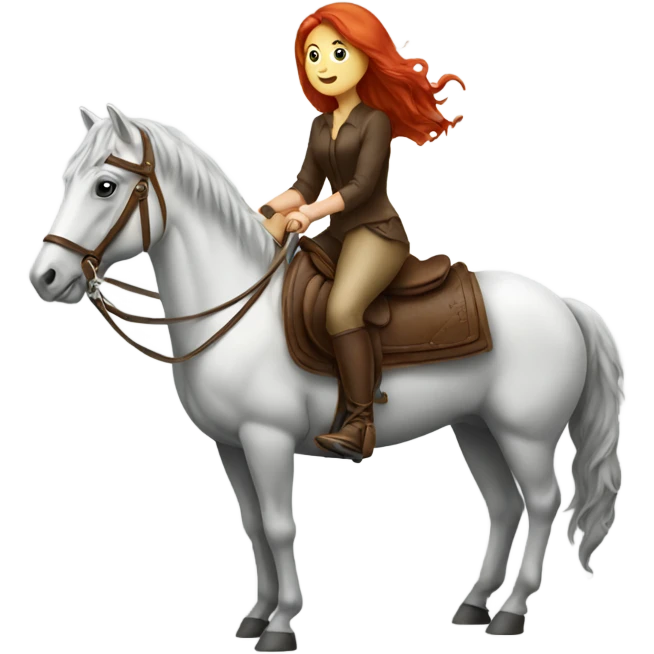 Redheaded woman sitting on her high horse emoji