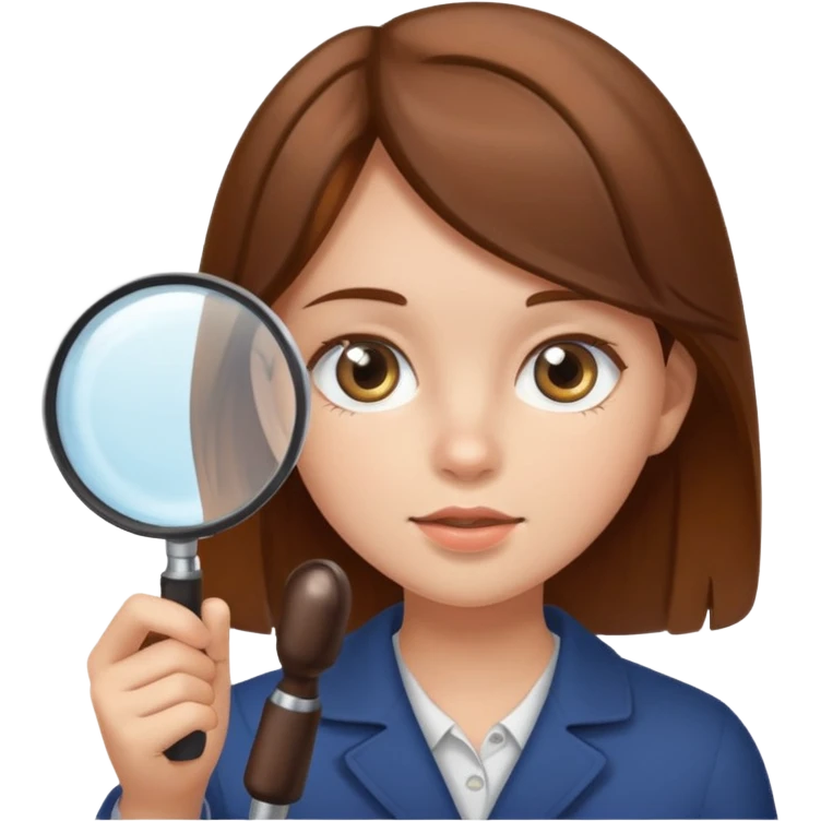 a girl using a magnifying glass emoji