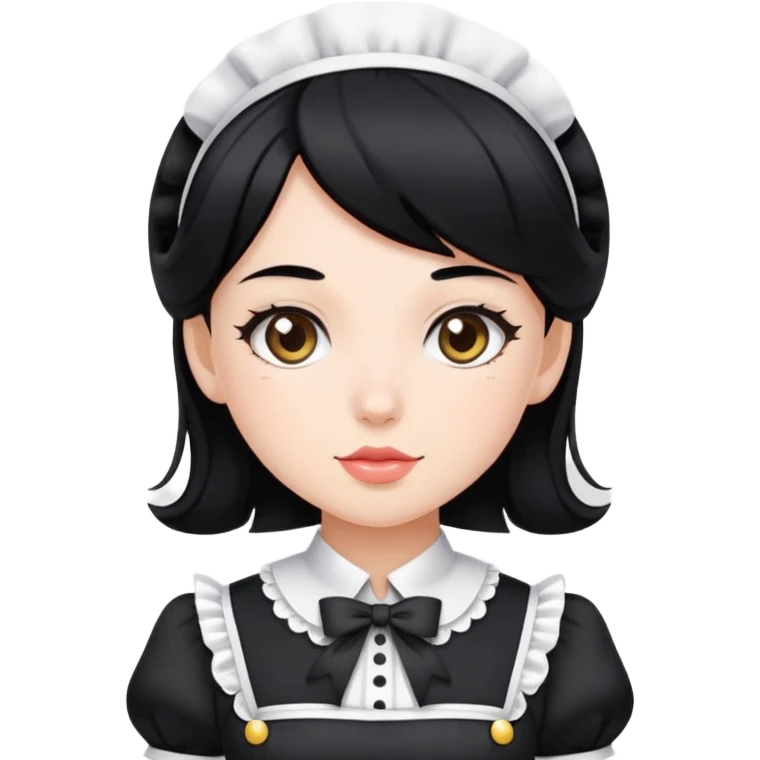 Girl without clothes with black hair sexy maid emoji