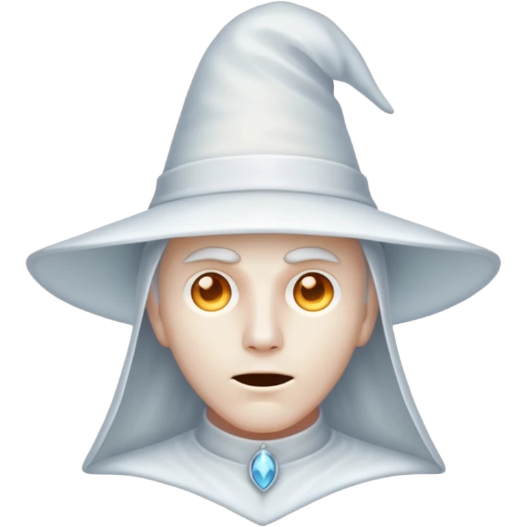 Pointy hat white ghost man emoji
