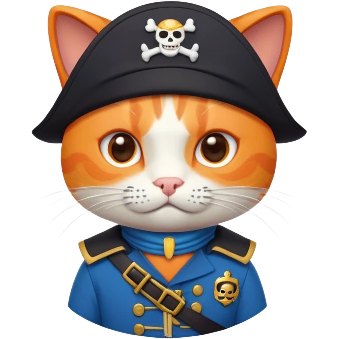 Kwazii Octonauts, orange cat pirate with eye patch and blue uniform emoji