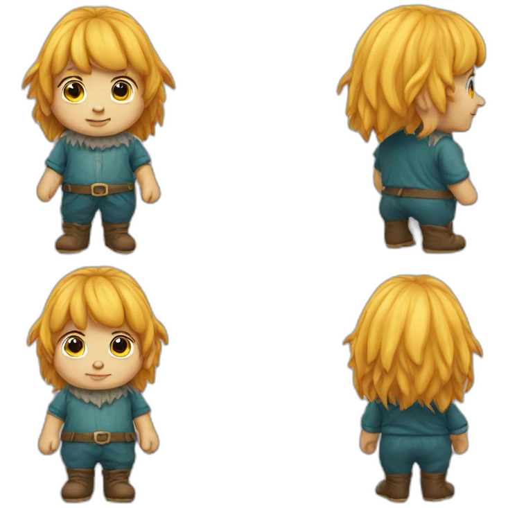 gnome wearing a wig emoji