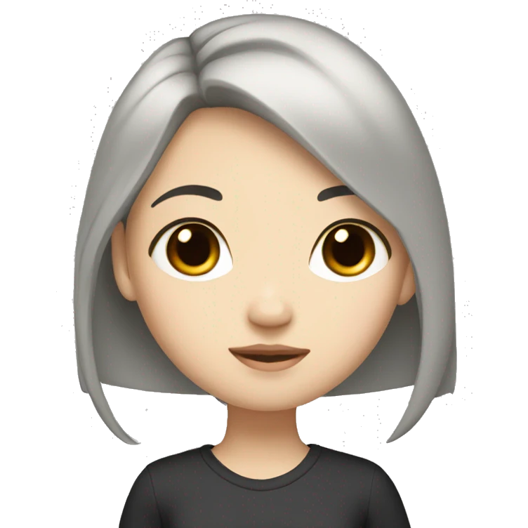 Half Asian half white girl with black hair  emoji